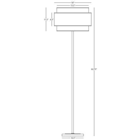Robert Abbey (VW132) 10.5" x 62.63" DECKER FLOOR LAMP
