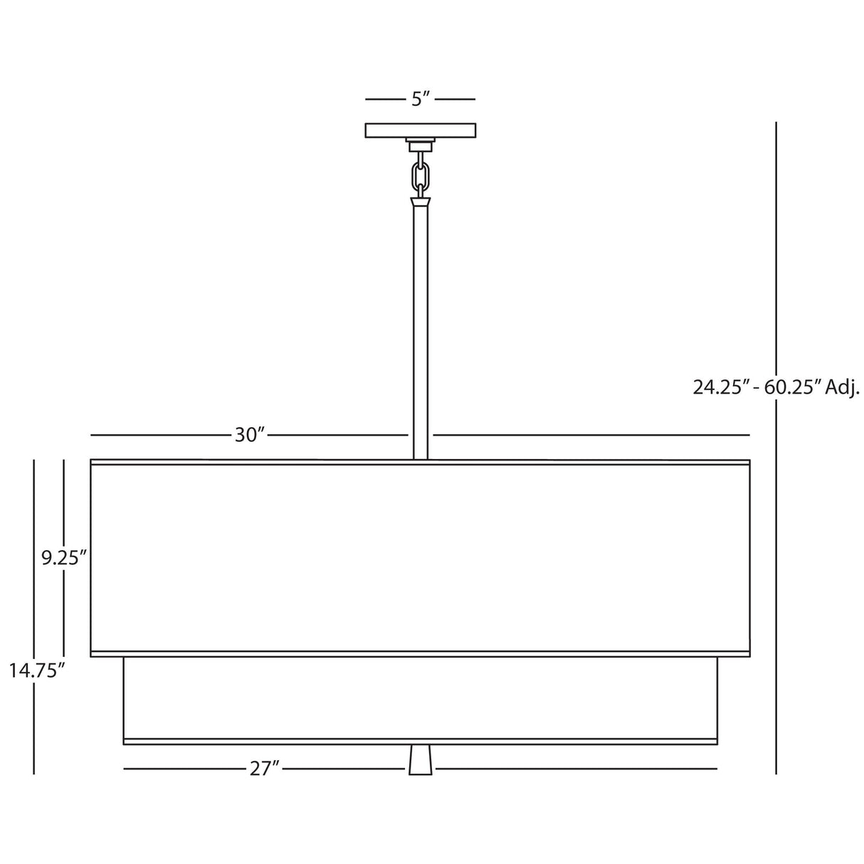 Robert Abbey (VW140) 30" x 14.75" DECKER PENDANT