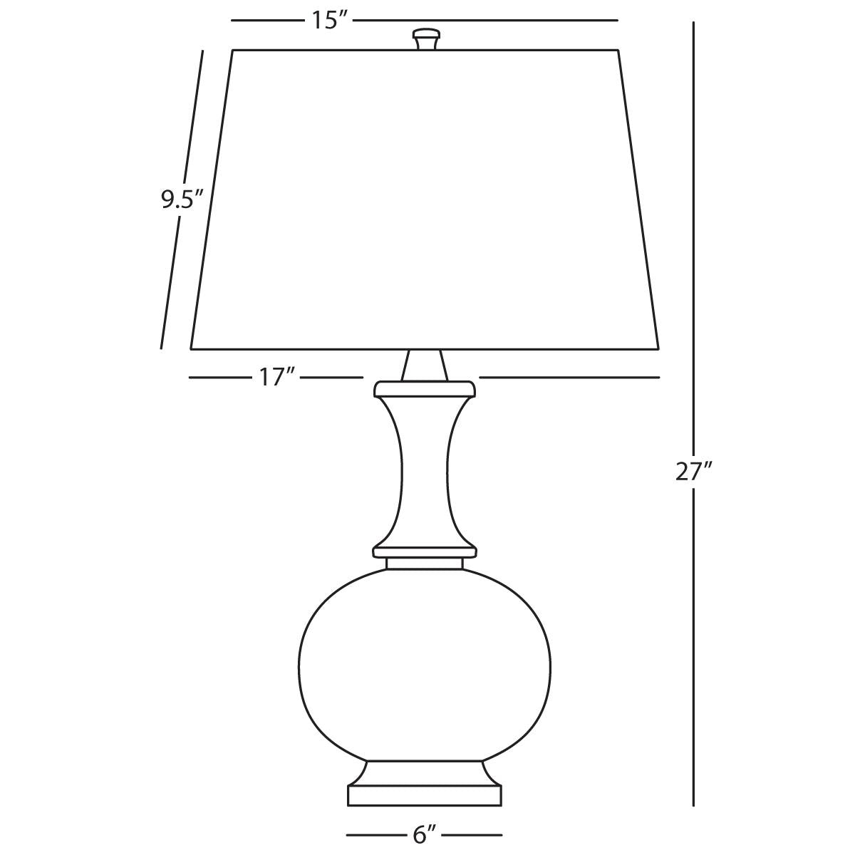 Robert Abbey (W3323) 8.75" x 27" GLASS HARRIET TABLE LAMP