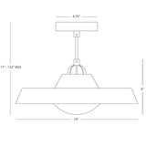 Robert Abbey (W515) 14" x 6" MAVISTEN EDITION FAR PENDANT
