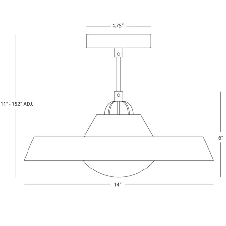 Robert Abbey (W515) 14" x 6" MAVISTEN EDITION FAR PENDANT