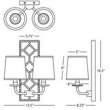 Robert Abbey (Z1030) 13.5" x 16.5" WILLIAMSBURG LIGHTFOOT WALL SCONCE