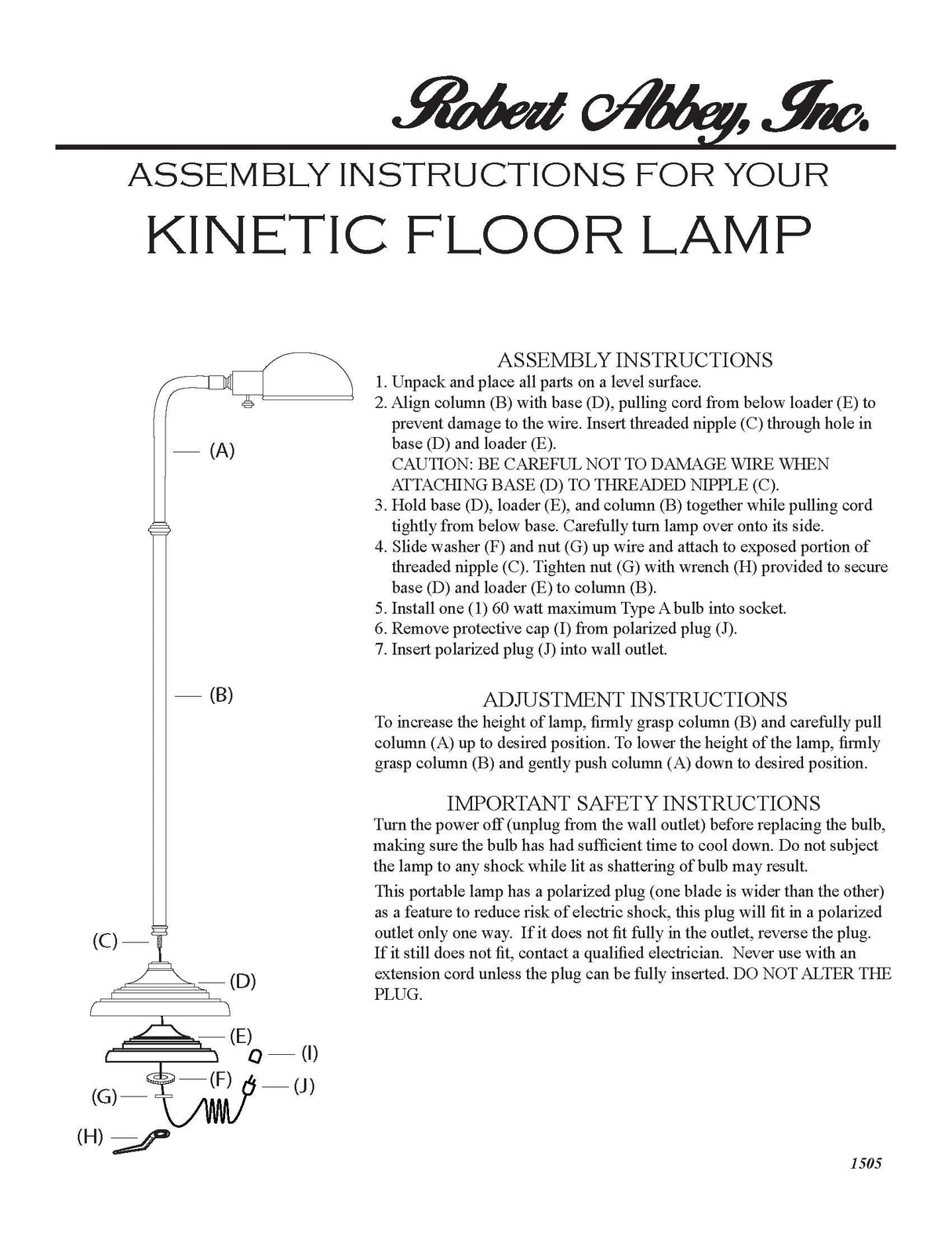 Robert Abbey (Z1505DBZ) 10" x 37.5" KINETIC FLOOR LAMP