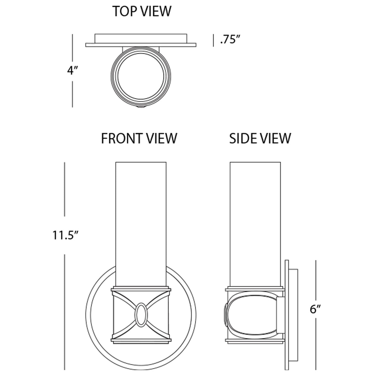Robert Abbey (Z1978) 6" x 11.5" CHASE WALL SCONCE