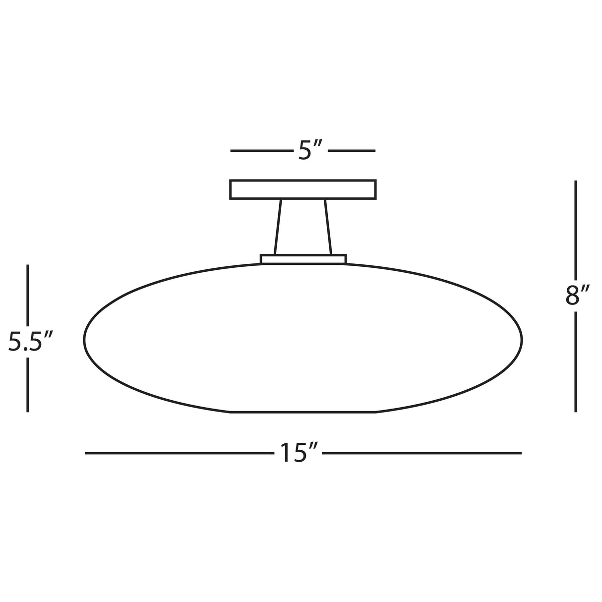 Robert Abbey (Z2039) 15" x 7.88" RICO ESPINET OVO FLUSHMOUNT