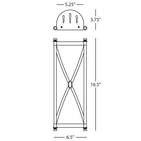 Robert Abbey (Z1986) 6.5" x 16.38" CHASE WALL SCONCE