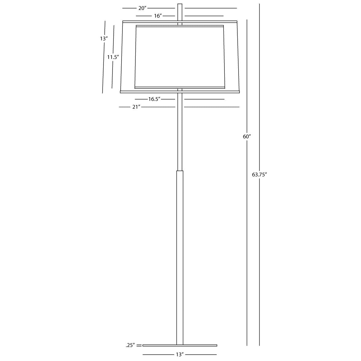 Robert Abbey (Z2181) 21" x 63.75" SATURNIA FLOOR LAMP