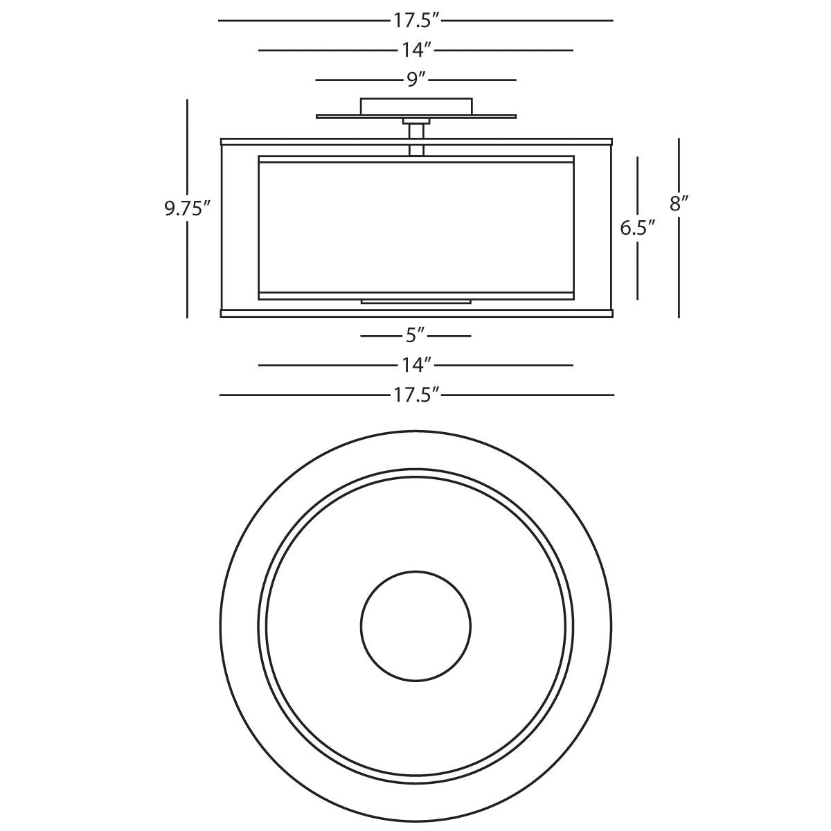 Robert Abbey (Z2187) 17.5" x 9.75" SATURNIA FLUSHMOUNT