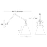 Robert Abbey (Z2418G) 7.5" x 7.25" ALLOY WALL SCONCE