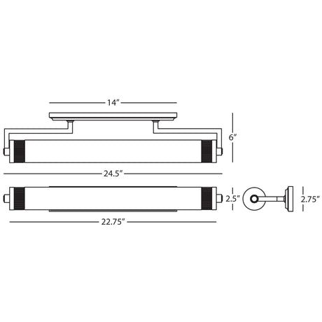 Robert Abbey (Z250) 24.5" x 2.63" WYATT WALL SCONCE