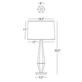 Robert Abbey (Z253) 4" x 33.5" WHEATLEY TABLE LAMP