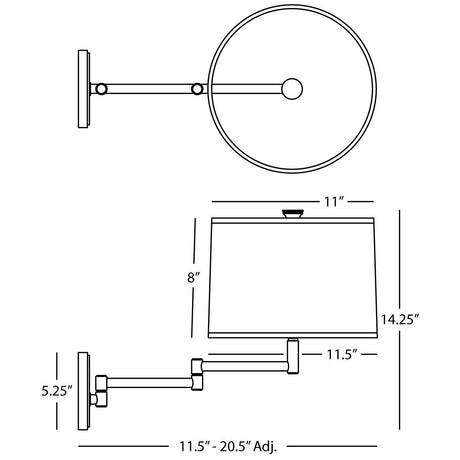 Robert Abbey (Z2824) 5.25" x 14.25" SOFIA WALL SWINGER