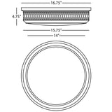 Robert Abbey (Z307) 16.75" x 4.63" WILLIAMSBURG TUCKER FLUSHMOUNT