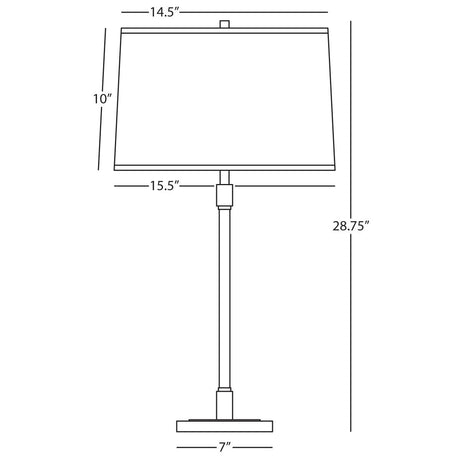 Robert Abbey (Z347) 7" x 28.75" BANDIT TABLE LAMP