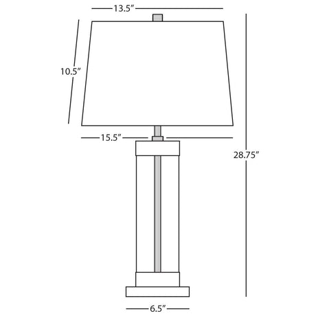 Robert Abbey (Z3318) 6.5" x 28.63" ANDRE TABLE LAMP