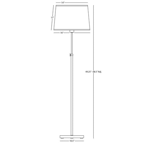 Robert Abbey (Z463) 0.75" x 49.25" KOLEMAN FLOOR LAMP