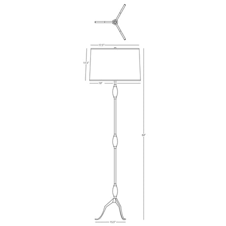Robert Abbey (Z466) 15.5" x 64.13" GRACE FLOOR LAMP