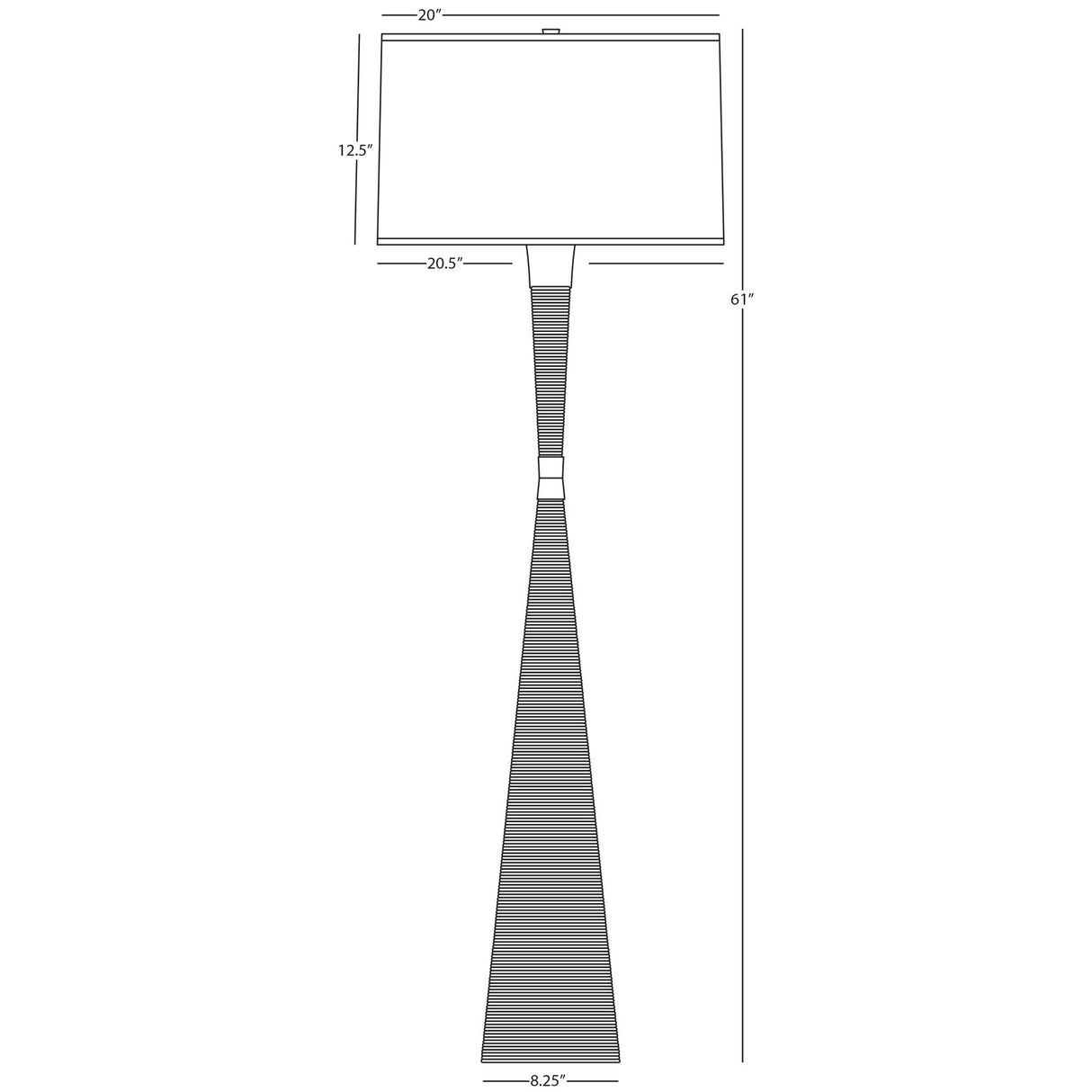 Robert Abbey (Z478X) 8.25" x 61" HATTERAS FLOOR LAMP