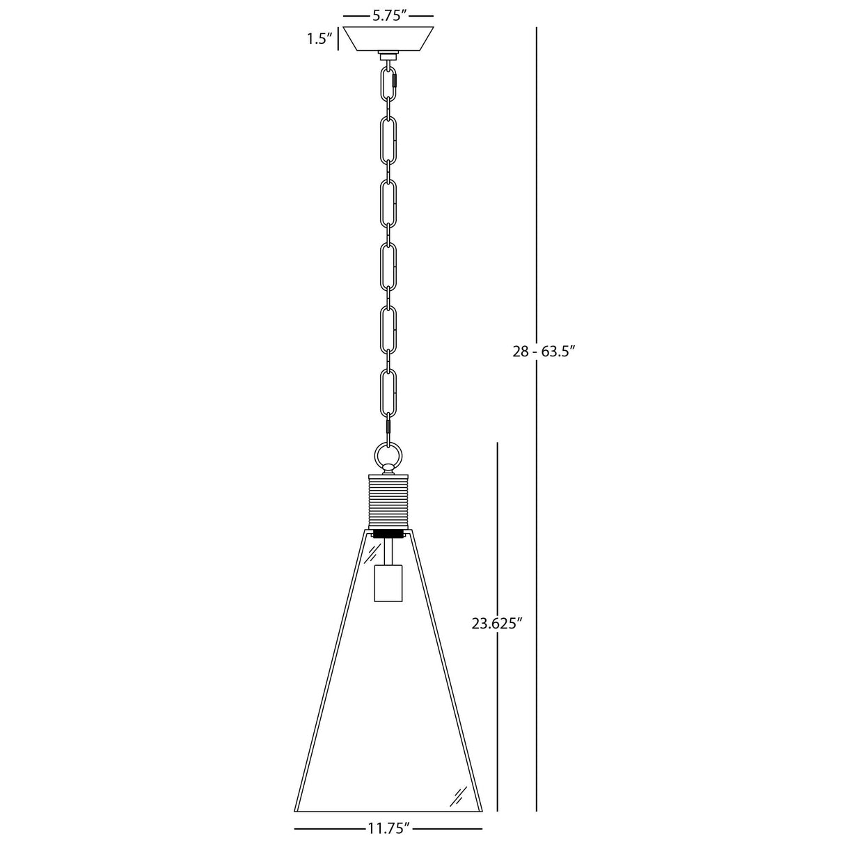 Robert Abbey (Z479) 11.75" x 23.63" HATTERAS PENDANT