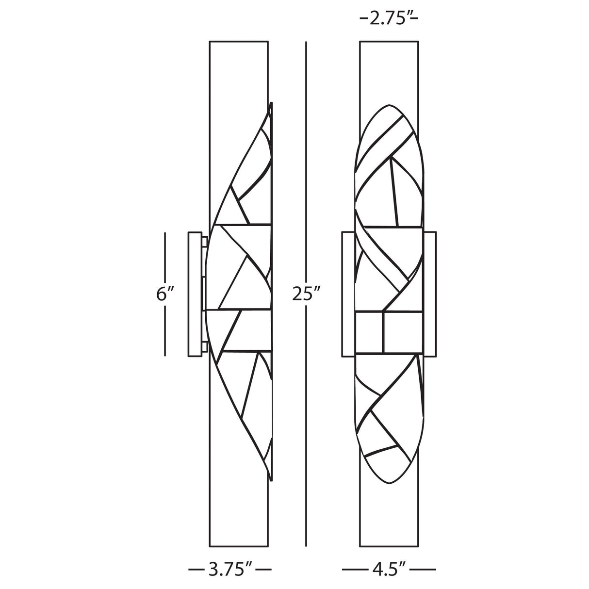 Robert Abbey (Z621) 4.5" x 25" MICHAEL BERMAN BRUT WALL SCONCE