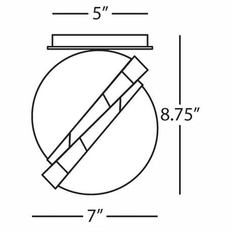 Robert Abbey (Z623) 7" x 8.75" MICHAEL BERMAN BRUT FLUSHMOUNT