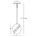 Robert Abbey (Z624) 7" x 8.5" MICHAEL BERMAN BRUT PENDANT