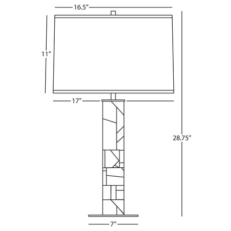 Robert Abbey (Z627) 7" x 28.75" MICHAEL BERMAN BRUT TABLE LAMP