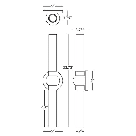 Robert Abbey (Z6900) 5" x 23.75" DAPHNE WALL SCONCE
