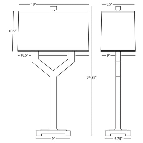 Robert Abbey (Z820) 11.25" x 34.25" VALERIE TABLE LAMP