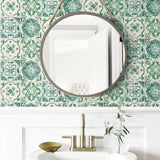 Tommy Bahama Azulejos Jade Wallpaper