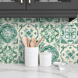Tommy Bahama Azulejos Jade Wallpaper