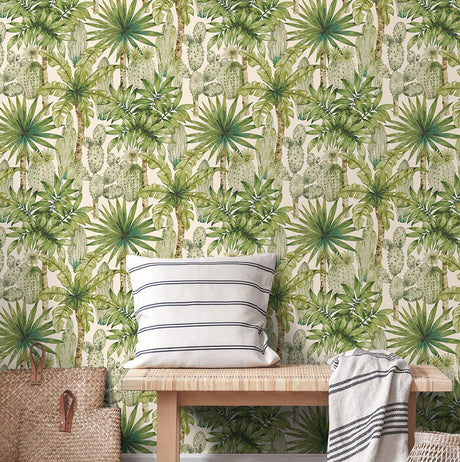 Tommy Bahama Cactus Emporium Azure Wallpaper