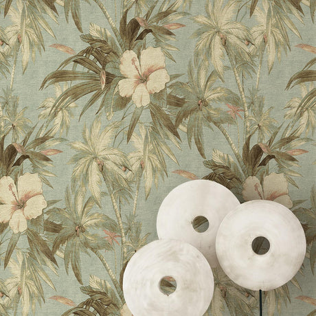 Tommy Bahama Coastal Garden Seaspray Wallpaper