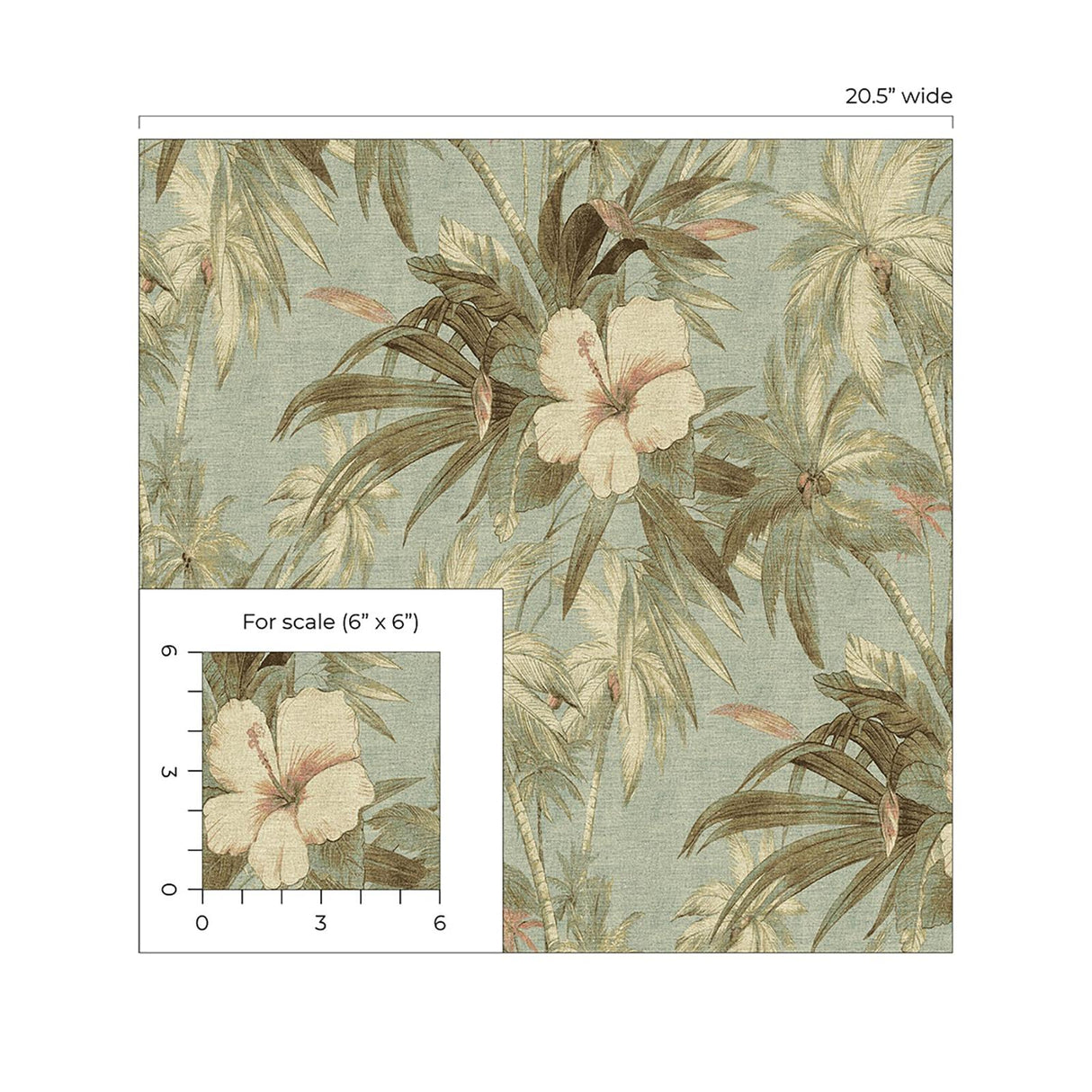Tommy Bahama Coastal Garden Seaspray Wallpaper