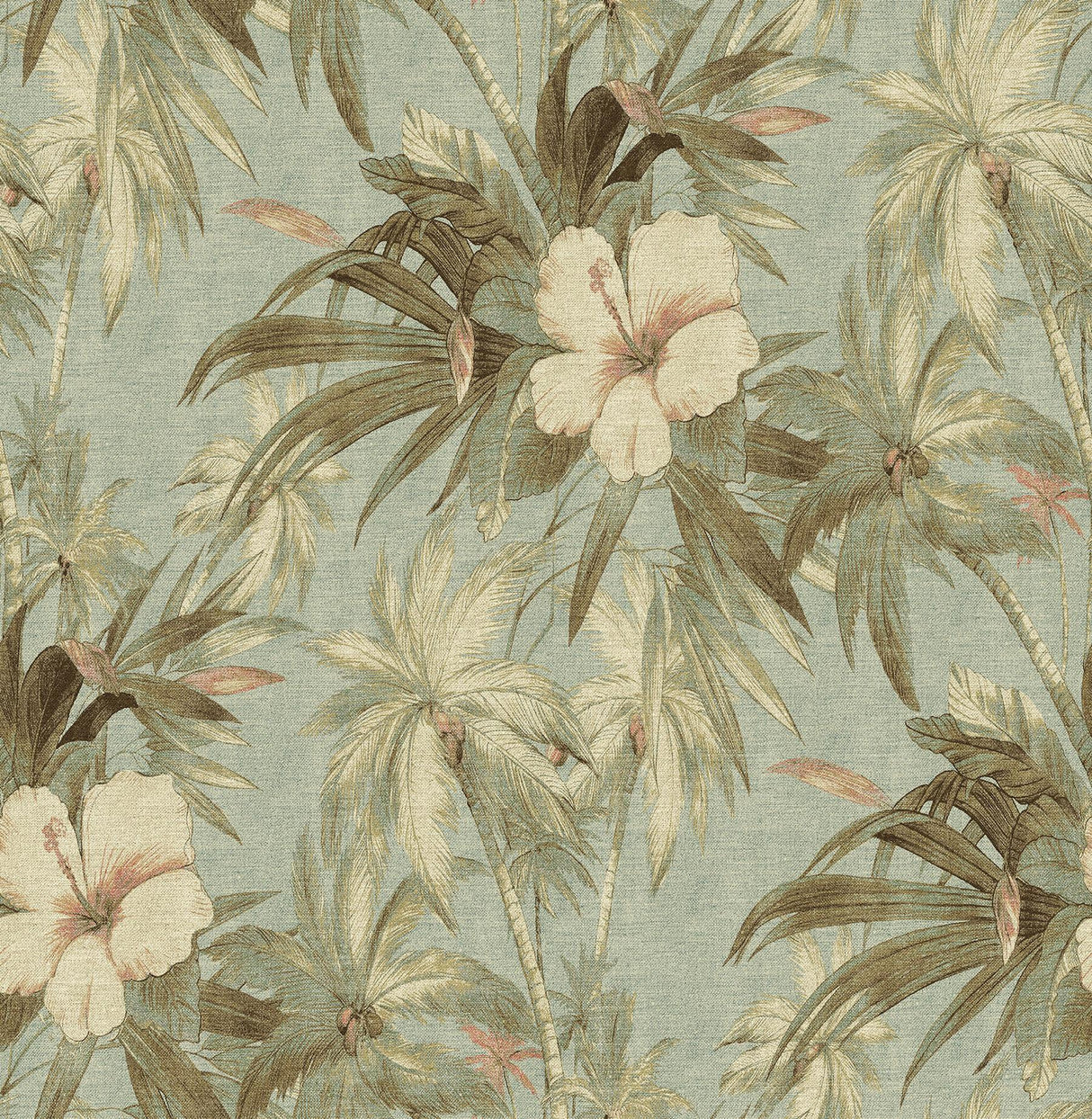 Tommy Bahama Coastal Garden Seaspray Wallpaper