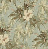 Tommy Bahama Coastal Garden Seaspray Wallpaper