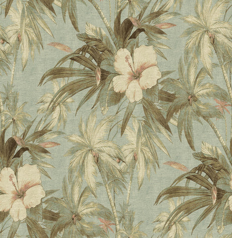 Tommy Bahama Coastal Garden Seaspray Wallpaper