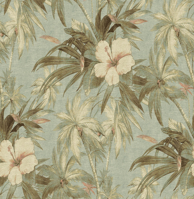 Tommy Bahama Coastal Garden Seaspray Wallpaper