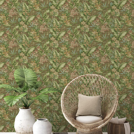 Tommy Bahama Paradise Point Rattan Wallpaper