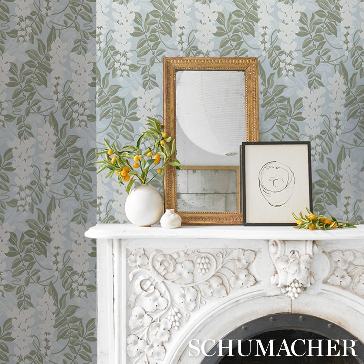 Schumacher Lucia Wisteria Sky Wallpaper