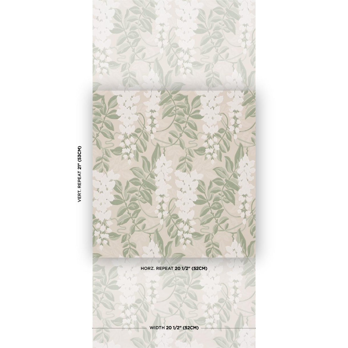 Schumacher Lucia Wisteria Sage Wallpaper