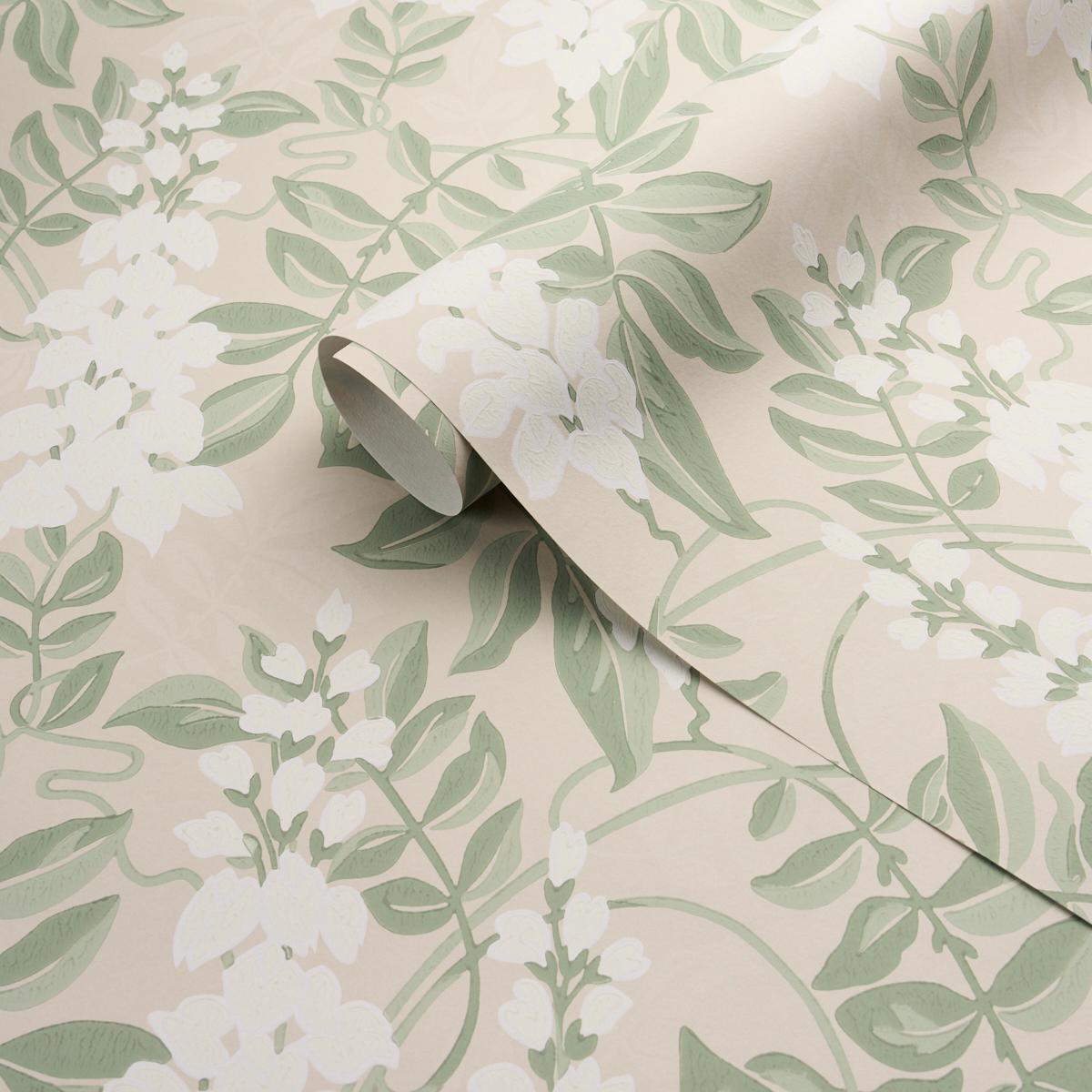 Schumacher Lucia Wisteria Sage Wallpaper