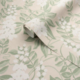 Schumacher Lucia Wisteria Sage Wallpaper