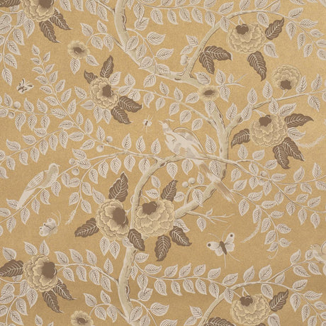 Schumacher Tole Bird Gold Wallpaper