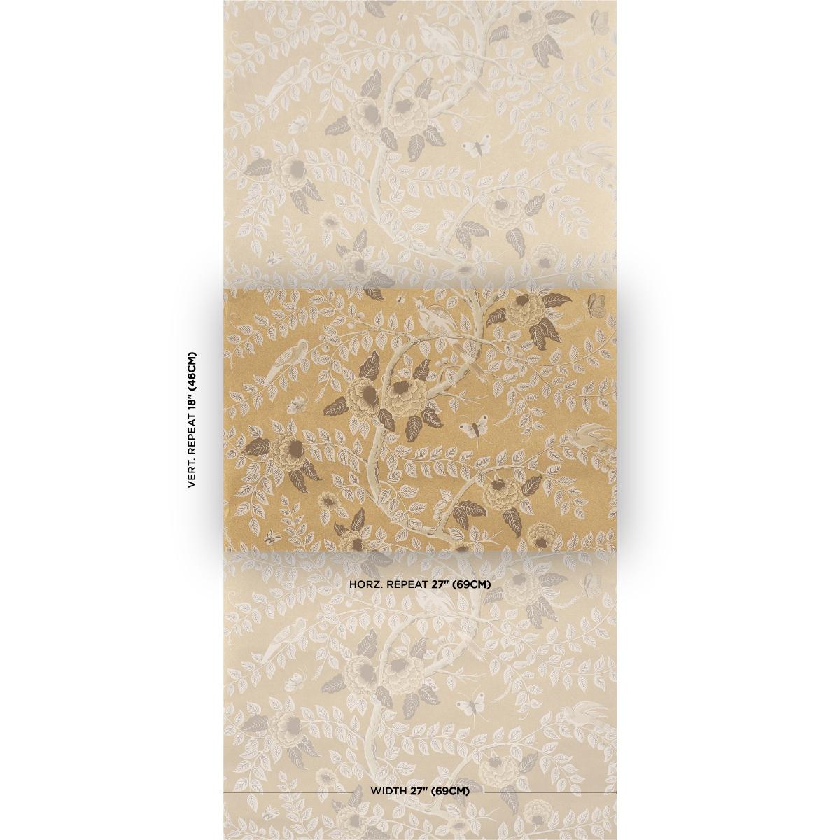 Schumacher Tole Bird Gold Wallpaper