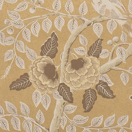Schumacher Tole Bird Gold Wallpaper
