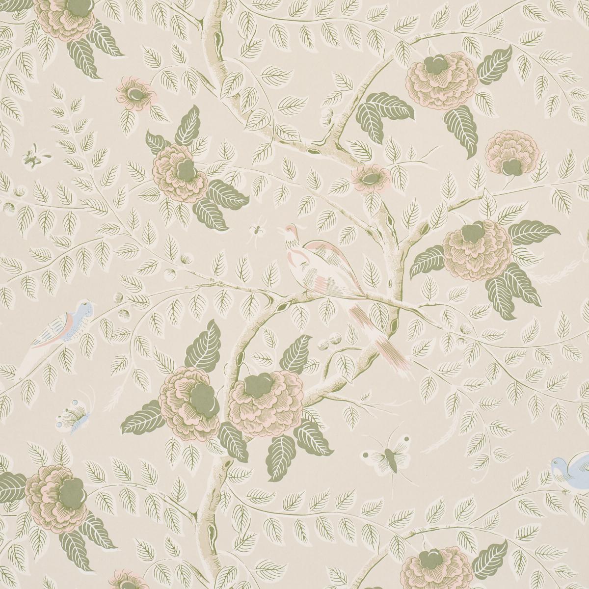 Schumacher Tole Bird Petal Wallpaper