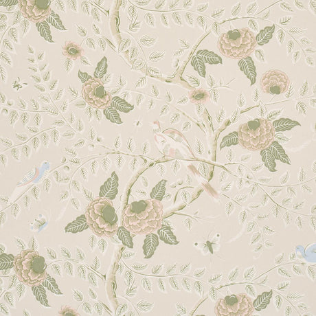 Schumacher Tole Bird Petal Wallpaper