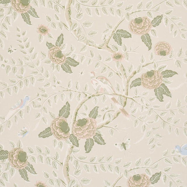 Schumacher Tole Bird Petal Wallpaper