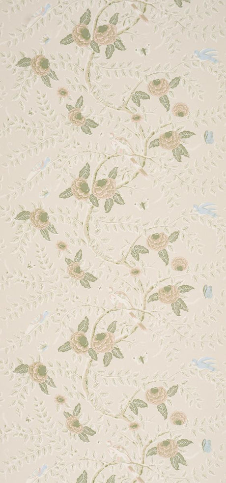 Schumacher Tole Bird Petal Wallpaper